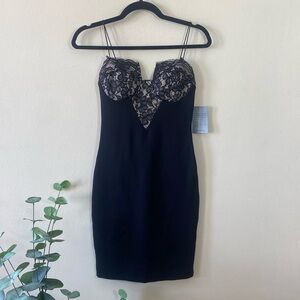 Love By Design Black Lace Mini Dress